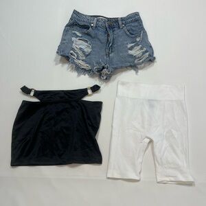 Women’s Shorts & Skirt‎ Lot Of 3 Size S Charlotterusse Shein Mustard Seed